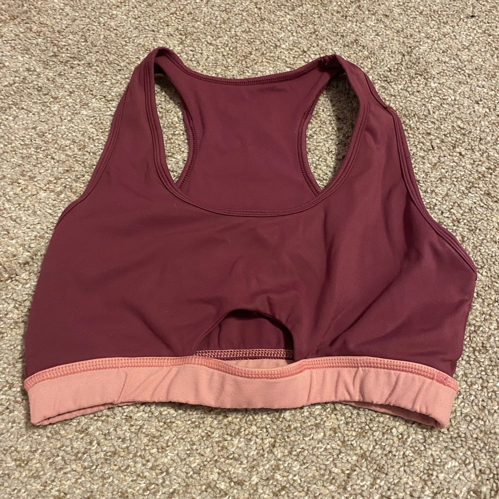 POPFLEX Burgundy and Pink Crop Top
